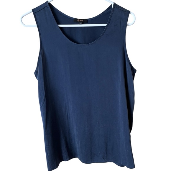 Quince Washable 100% Silk Sleep Tank Top in Indigo Large - Picture 4 of 9